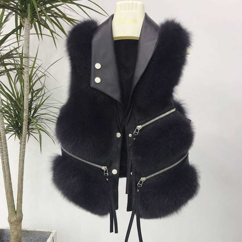 Women's Leather Vest Jacket Winter New Korean Version - ROUTINE FASHION